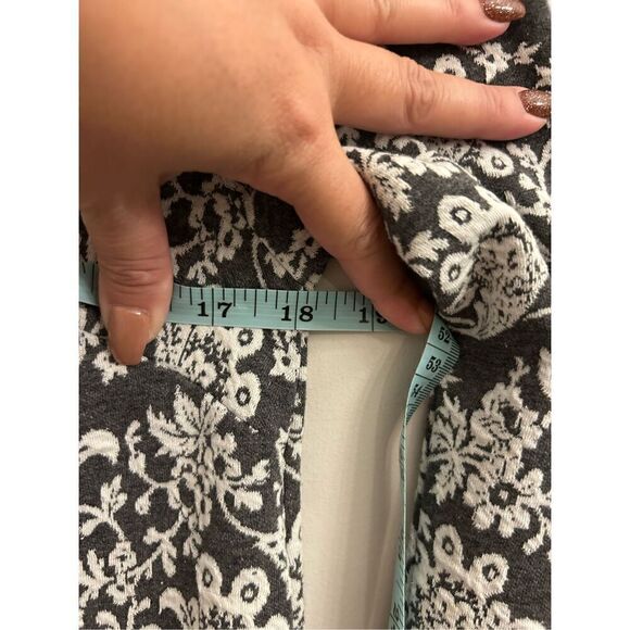 NWT Loft damask print knitted dress S Gray - Picture 7 of 8